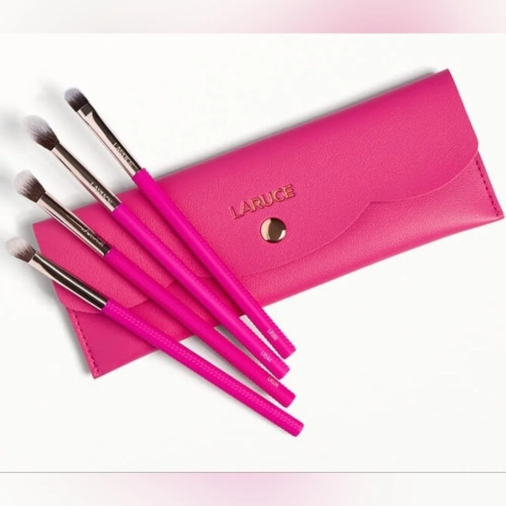 LARUCE Beauty Kayla 4 Piece Hot Pink Eye Makeup Brush Set